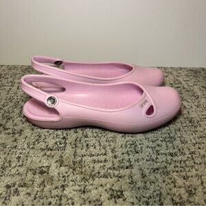 Crocs Olivia Pink Rhinestone Round Toe Ballet Flats Size 8